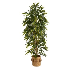Nearly Natural 75-in Bamboo Artificial Tree in Handmade Natural Jute Planter with Tassels - 1 of 4