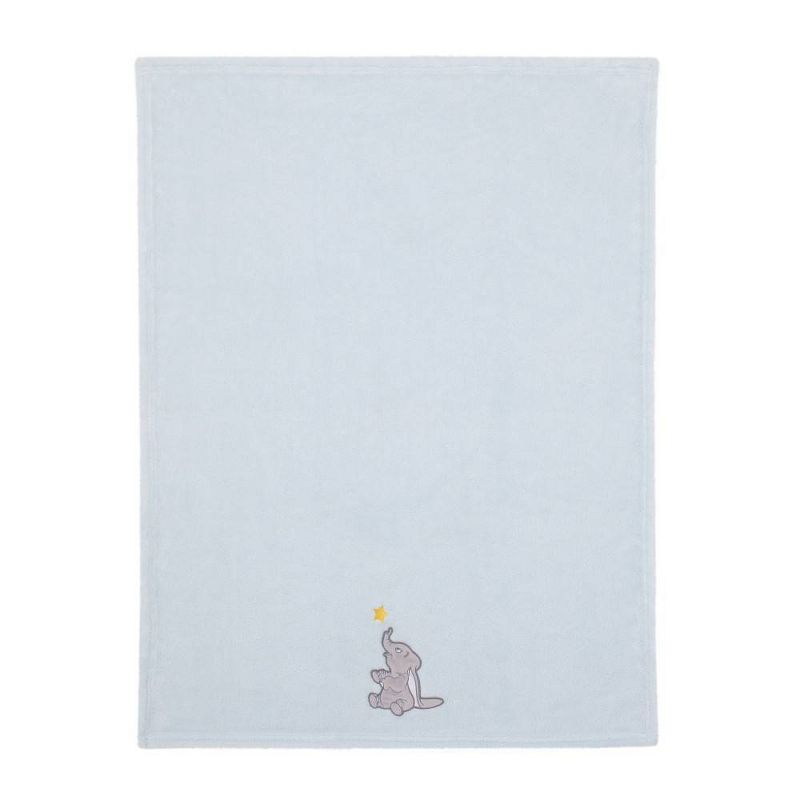 Disney Dumbo Shine Bright Little Star Super Soft Baby Blanket with Applique - Aqua/Gray/Yellow, 2 of 5