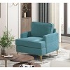Sapphtopaz 1pc Accent Chair Chenille Upholstery Metal Legs Lounge Chair Living Room Chair Comfy Chair Arm Chair Furniture for Living Room - 3 of 4
