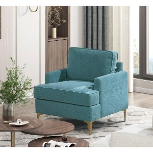 NicBex 1pc Accent Chair Chenille Upholstery Metal Legs Lounge Chair Reading Chair Comfy Chair Arm Chair Furniture for Living Room - 1 of 4