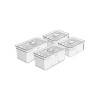 OU Fridge Organizer Bins with Drain Basket & Vented Lid, Clear Stackable Refrigerator Storage Container, Produce Kitchen Storage Bin, BPA Free - 2 of 2