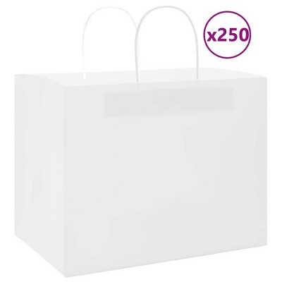vidaXL Paper Bags 250 pcs with Handles White 12.6x8.7x9.4"