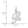 Black Bow Jewelry 14k White Gold Ella Collection Small Fancy Script Initial Pendant A-W - 4 of 4