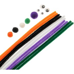 John Bead Craft Combo Pack Pipe Cleaners Pompoms Googly Eyes Activity Kits Halloween Mix 300 Pieces - 1 of 4