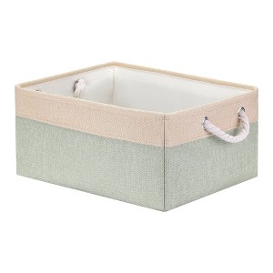 Unique Bargains Fabric Collapsible Storage Organizer Basket with Handles - 1 of 4