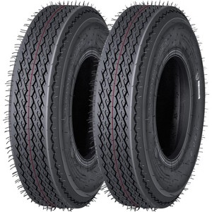 Trailer Tires,Load Range,Heavy Duty Bias Ply Vacuum Tires for Small Light Trailers Boat Towing Caravans Campers Utility Cargo,2 Pack - 1 of 4