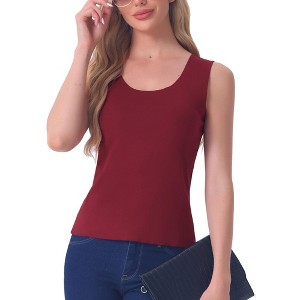 cheibear Women's Plush Sleeveless Warm Thick Layer Camisole Tank Top Pajamas - 1 of 4