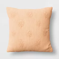Embroidered Floral Square Throw Pillow Orange - Threshold™