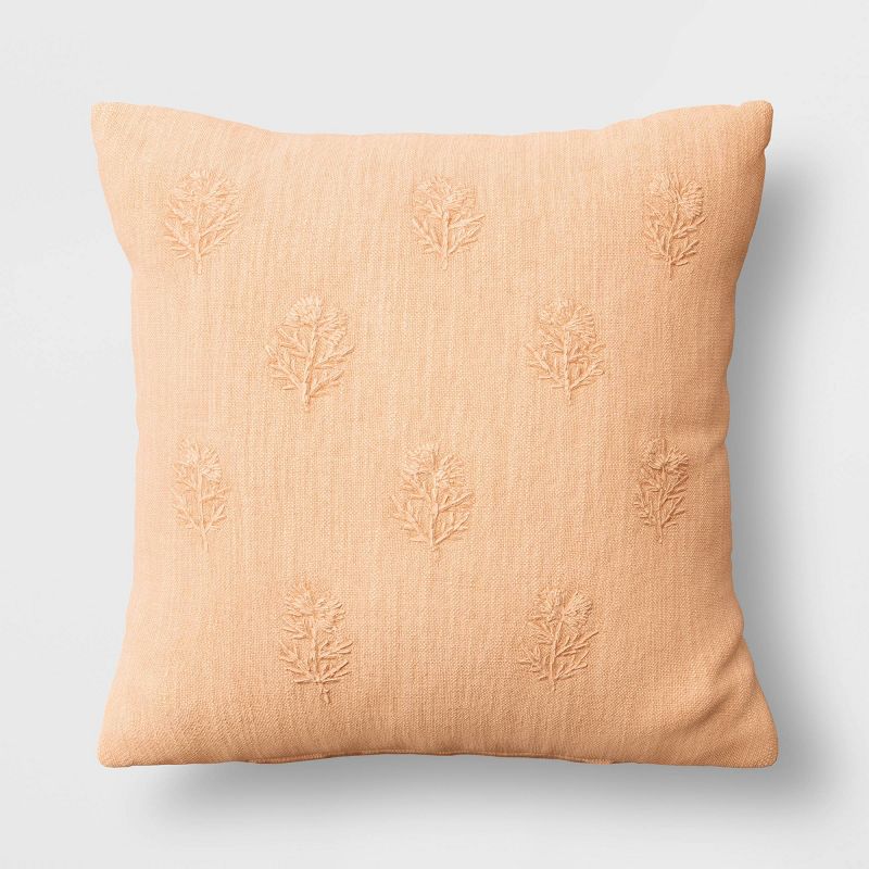Embroidered Floral Square Throw Pillow - Threshold™, 1 of 12