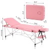 YOUNIKE Adjustable Massage Bed Professional Aluminum Alloy 3 Folding Lash Table with Armrests Portable Facial Spa Tattoo Bed - 2 of 4