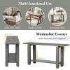 Entryway Console Table with MDF Top,Geometric Metal Accent and Bottom Storage Shelf,63" Modern Sofa Table for Hallway Living Room-Coolbibila - 3 of 4
