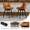 Dyonery 26" Swivel Counter Height Bar Stools with Backrests, Upholstered Seats & Wood Legs for Kitchen Island - 3 of 4