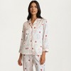 Anna-Kaci Lounge Women's 2-Piece Set Heart Print Satin Button Front Pajama Top with Contrast Piping and Matching Relaxed Fit Pants - 2 of 4