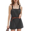 EXLURA Women's Summer Casual Denim Rompers Ruffle Strap Shorts Jean Short Jumpsuit with Pockets - 3 of 4