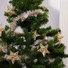 Juvale 12 Pack 3D Gold Star Christmas Tree Ornaments, Christmas Decorations, Festive Holiday Decor, 4 x 1.5 Inches - 3 of 4