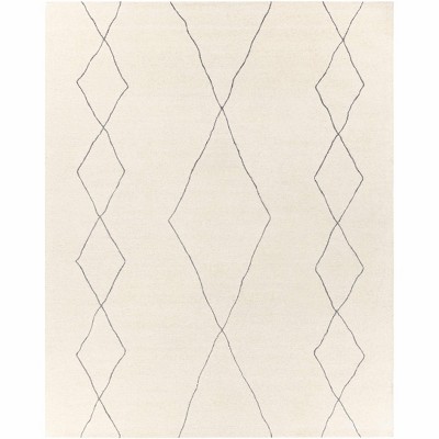 Hauteloom Warbranch Wool Living Room, Bedroom Area Rug - Bohemian, Transitional - Charcoal, Cream - 5' x 7'6"