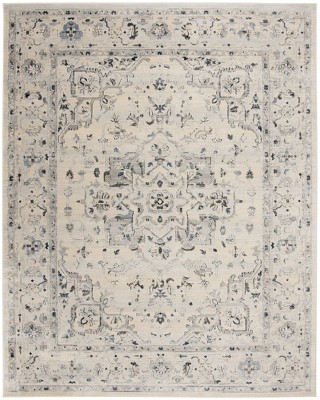 Charleston Heirloom Ivory & Light Blue Synthetic 9' x 12' Area Rug
