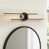 Rennnsan Vernathe 23"-31"H Hardwired Linear Aluminum Modern LED Dimmable Wall Sconce in Black - 2 of 4