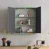 Vintage Two Door Wall Cabinet With Mirror, 23.62" Cabinet 3-level Entrance Storage Space - 3 of 4