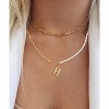 Elegant 14K Gold Plated Initial Pearl Link Chain Necklace: A Personalized and Timeless Treasure for Every Occasion. - 2 of 2