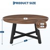 36" Round Coffee Table, Large Accent Tables with Adjustable Feet, Living Room Tables with Thickened Legs and Designed Wood Grain, Easy Assemble - 2 of 4