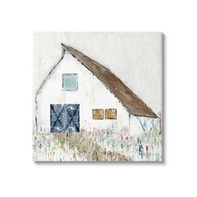 Stupell Industries Abstract Countryside White Barn Gallery Wrapped Canvas Wall Art