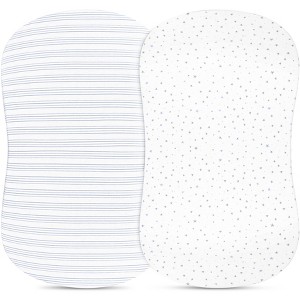 Ely's & Co. Baby Fitted Bassinet Sheet  100% Combed Jersey Cotton   for Baby Boy  2 Pack - 1 of 4