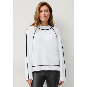 ellos Tipped Mock Neck Pullover - 1 of 4