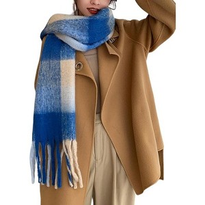 MSDC Winter Women Warm Scarf Long Shawl Large Scarves Cold Weather Thick Blanket Scarfs Colorful Plaid - 1 of 4
