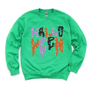Simply Sage Market Women's Graphic Sweatshirt Dripping Halloween Stars - 1 of 4