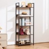 VEVOR Metal Bookshelf, 5-Tier Tall Industrial Bookshelf, Rustic Display Vintage Storage Bookcase with Open Shelves, Freestanding Display Shelving - 2 of 4
