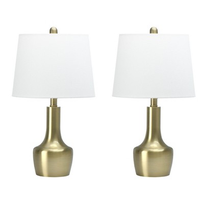 (Set of 2) 22" Urn Shaped Table Lamps Brass - 3R Studios