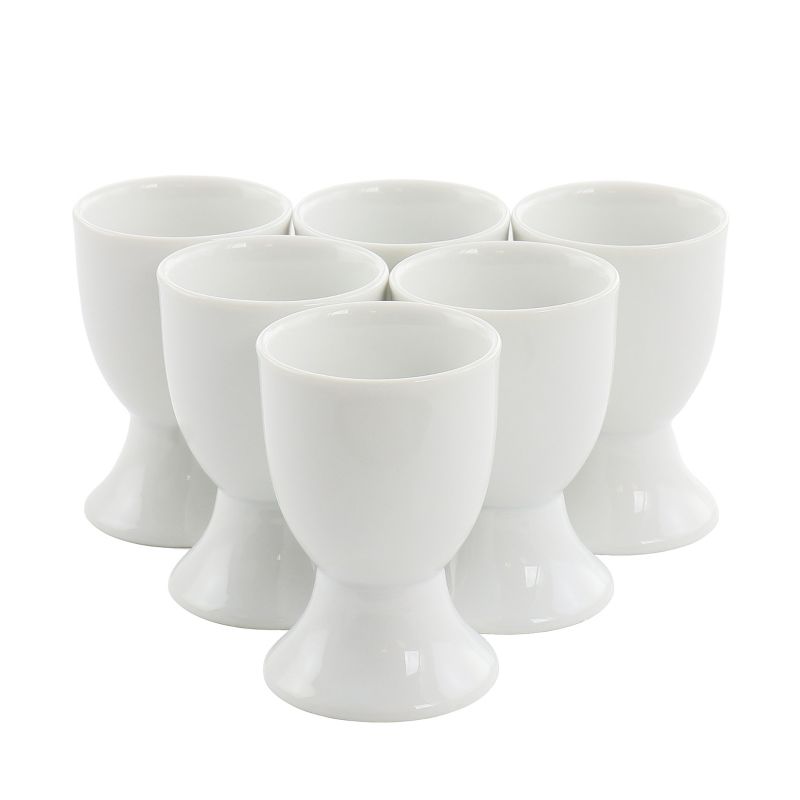 Our Table Simply White 6 Piece Porcelain Footed Egg Cups, 1 of 5