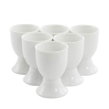 Our Table Simply White 6 Piece Porcelain Footed Egg Cups