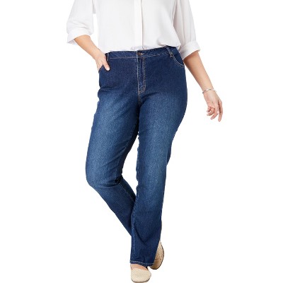Woman Within Plus Size Straight-Leg Stretch Denim Jean