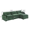 ODK 113-Inch Modular Combo Sofa, Modern 3-Seater L-Shaped Sofa with Ottoman, Oversized Faux Fur Upholstered Sofa for Living Room, Bedroom - 2 of 4