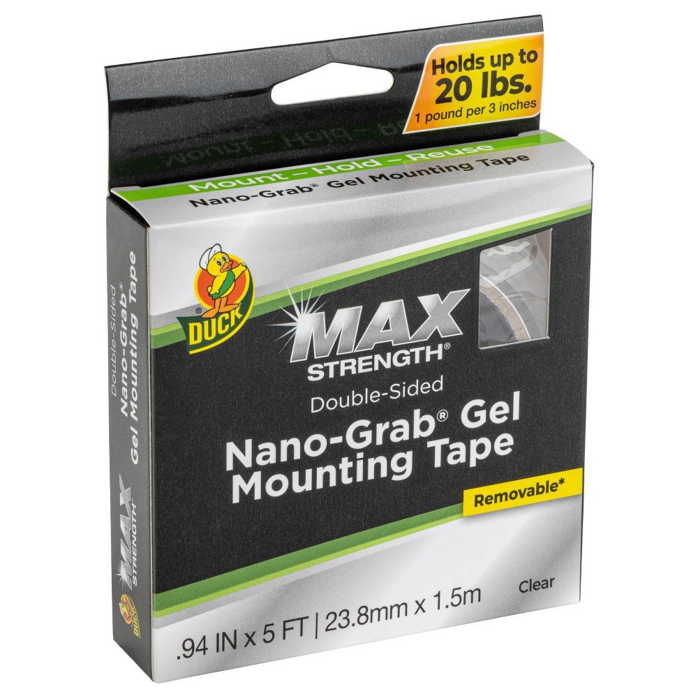 Duck Max Strength Nano-Grab Gel Mounting Tape Clear