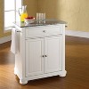 Alexandria Granite Top Portable Kitchen Island/Cart White/Gray - Crosley: Rolling Storage, Towel Bars, Adjustable Shelf - 2 of 4