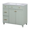 36" Bathroom Vanity with Sink,Bathroom Storage Cabinet with 2 Door,2 Different Depths Drawers,Adjustable Storage Shelf (without Faucet) - 2 of 4