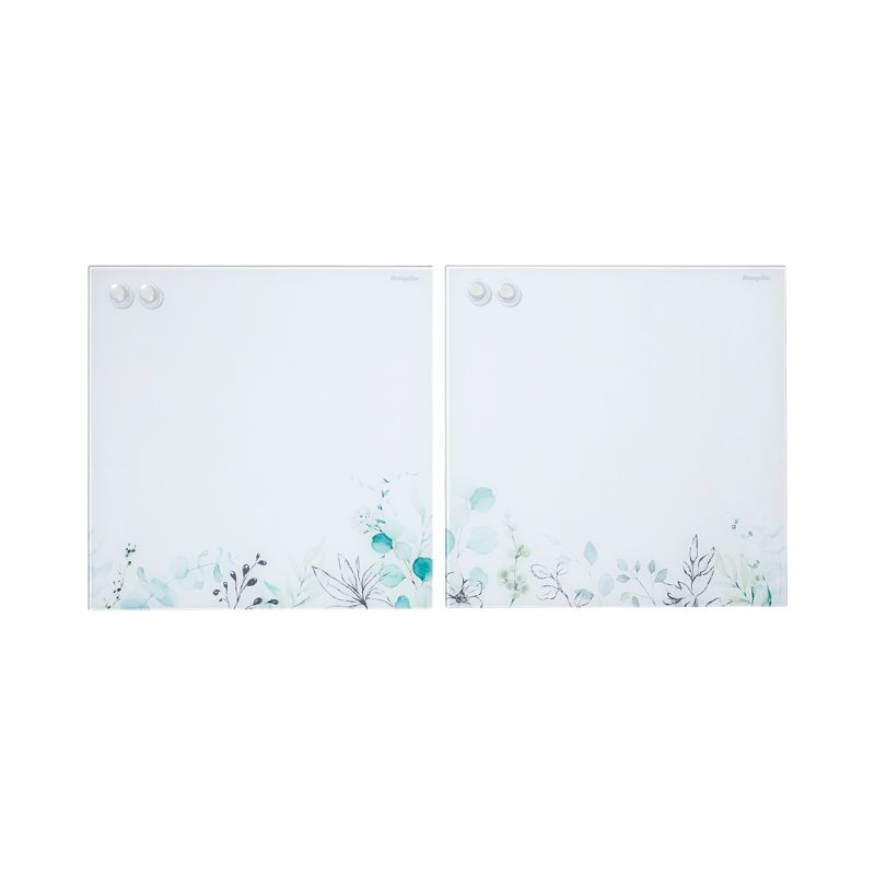 ECR4Kids MessageStor 17.5in x 17.5in Magnetic Dry-Erase Glass Boards and 4 Magnets, 2-Pack, 1 of 9