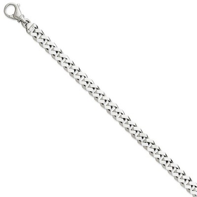 Black Bow Jewelry 14k White Gold 7.85mm Fancy Chain Link Bracelet