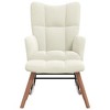 vidaXL Rocking Chair with a Stool Cream White Velvet - 2 of 4