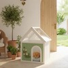 YOOCOZZ Transparent Roof Wooden Pet House with Floral Carvings FSC Cedar Indoor Shelter for Cats & Small Dogs - 2 of 4