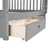 Okak Full-Over-Full Bunk Bed with Ladder 2 Drawers and Safety Guardrail Solid Wood Loft Bunkbeds for Kids, Girls, Boys Easy Assemble - 4 of 4
