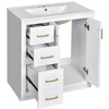Ridstar 34 in. H White Bathroom Storage Cabinet with 3 Drawers& Soft Closing Doors - 2 of 4