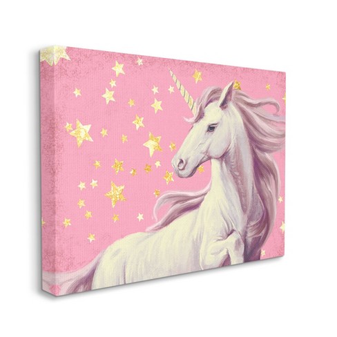 Stupell Industries Adorable Unicorn In Pink Starry Sky : Target