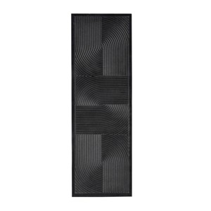 Wooden Geometric Handmade Carved Panel Wall Decor with Looped Sand Art Design - CosmoLiving by Cosmopolitan - 1 of 4