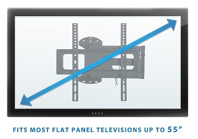 Full Motion Black Steel TV Wall Mount with 24 Inch Extension