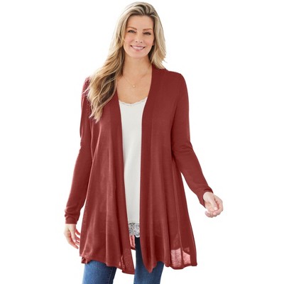 Woman Within Plus Size Lightweight Open Front Cardigan