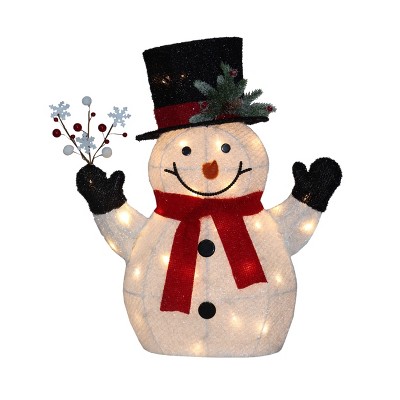 Season's Designs Christmas 21In White Snowman W/ 30 Ww Led